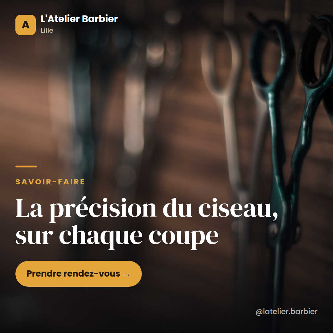 Post Instagram généré par Publify pour un barbier à Lille